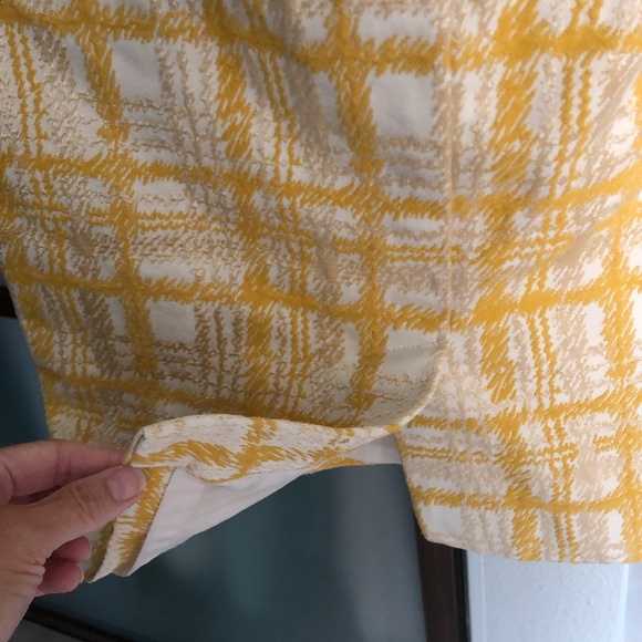 Talbots Tartan Plaid Pencil Skirt - Yellow & Cream Size 6P - Picture 3 of 8